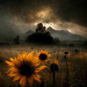 Damien_dark_dramatic_sunflower_closeup_in_a_meadow_with_mountai_27e91745-c78e-484b-a6bb-f00ac67c41fc